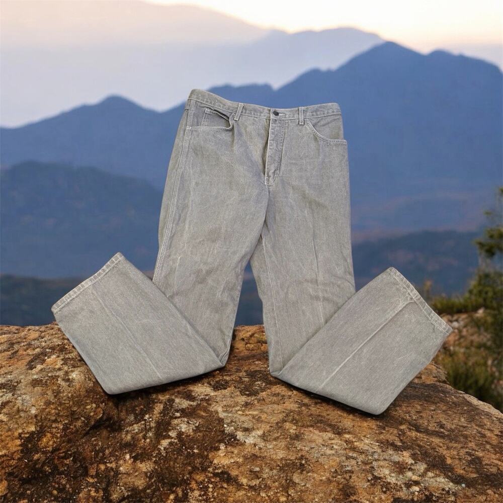 VTG 34” Rigolletto High Rise Mom Jeans Distressed 80s Gray 100% Cotton Bootcut